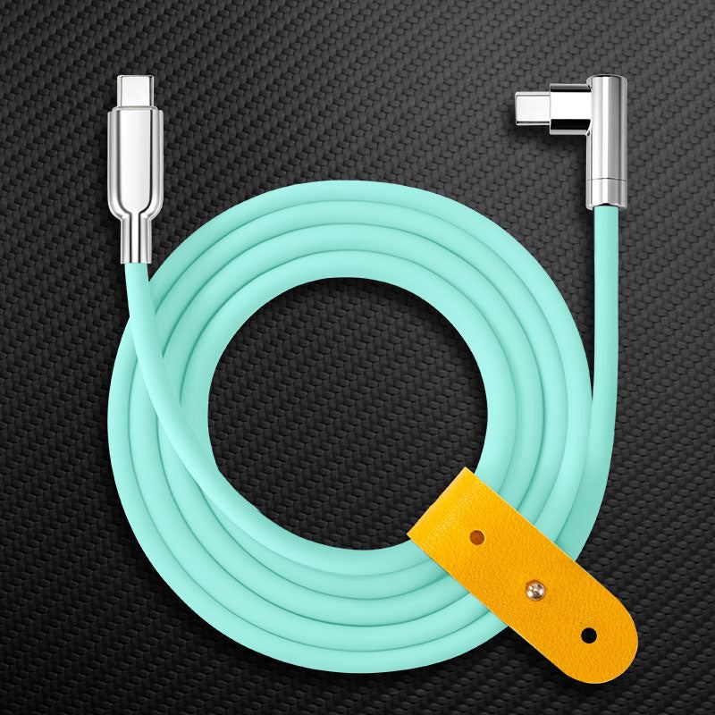 "Thin Chubby" 240W Charging Cable - 90° Elbow Design & Mirrored Connector - Image 12