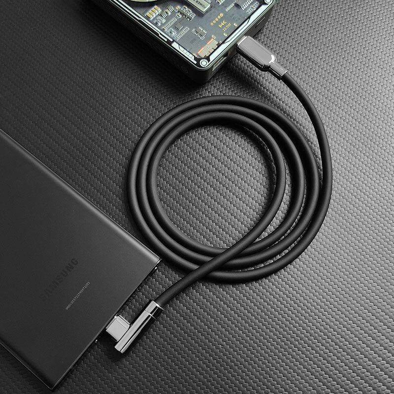 "Thin Chubby" 240W Charging Cable - 90° Elbow Design & Mirrored Connector - Image 5