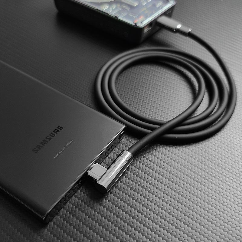 "Thin Chubby" 240W Charging Cable - 90° Elbow Design & Mirrored Connector - Image 6