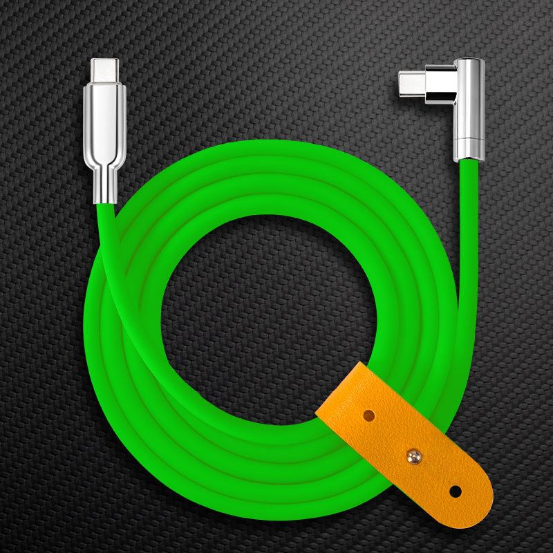 "Thin Chubby" 240W Charging Cable - 90° Elbow Design & Mirrored Connector - Image 9