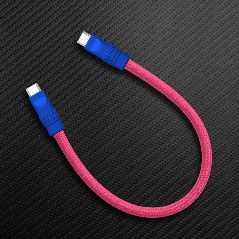 Ultra-Soft Braided 240W Color-Blocked Short Charging Cable - Image 19