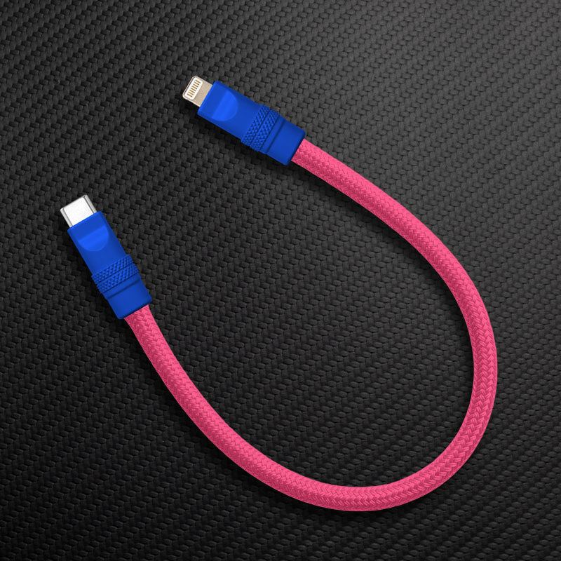 Ultra-Soft Braided 240W Color-Blocked Short Charging Cable - Image 20