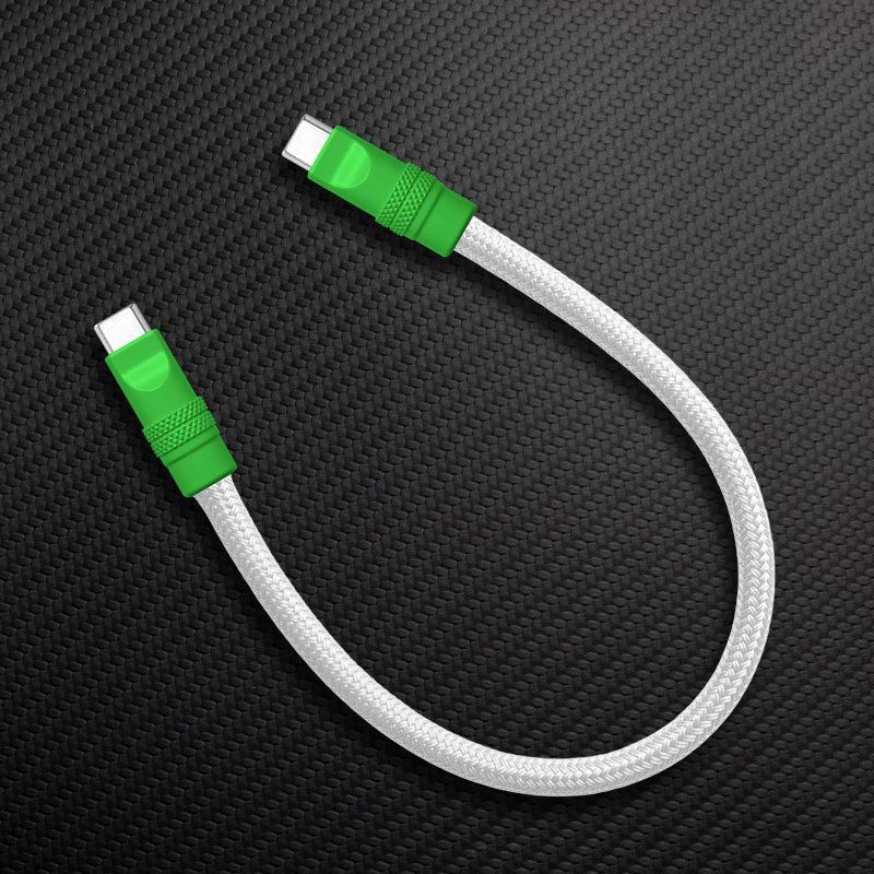 Ultra-Soft Braided 240W Color-Blocked Short Charging Cable - Image 23