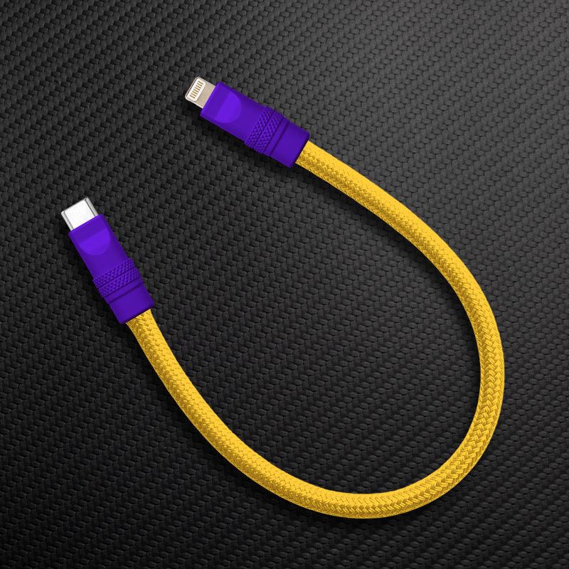 Ultra-Soft Braided 240W Color-Blocked Short Charging Cable - Image 28