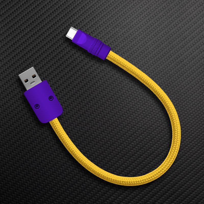 Ultra-Soft Braided 240W Color-Blocked Short Charging Cable - Image 29