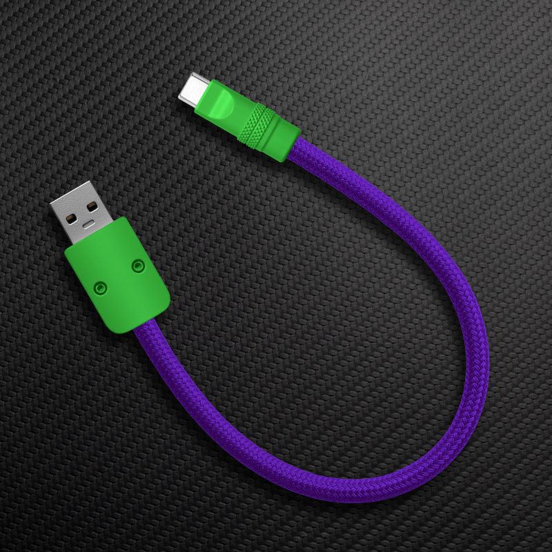 Ultra-Soft Braided 240W Color-Blocked Short Charging Cable - Image 33