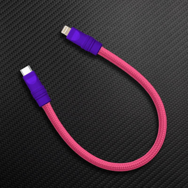 Ultra-Soft Braided 240W Color-Blocked Short Charging Cable - Image 36