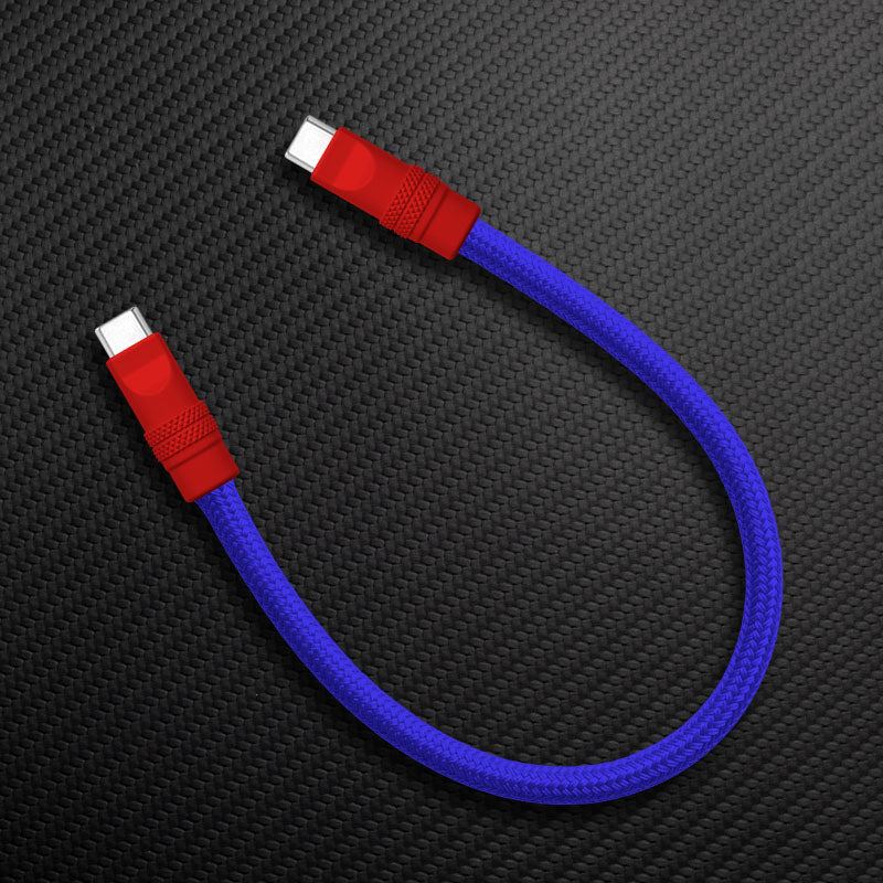 Ultra-Soft Braided 240W Color-Blocked Short Charging Cable - Image 7