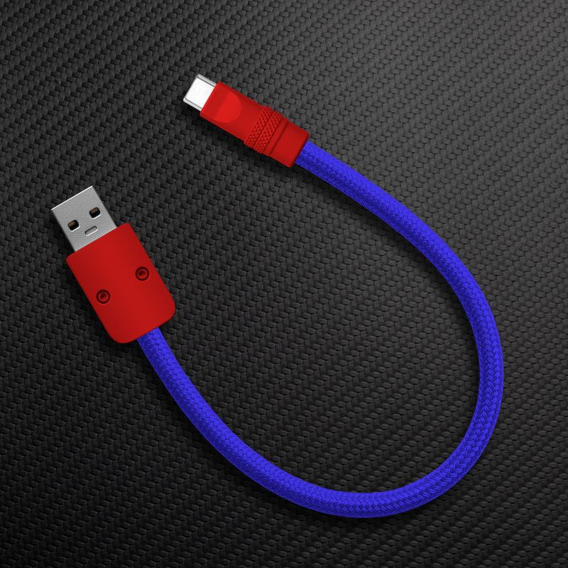 Ultra-Soft Braided 240W Color-Blocked Short Charging Cable - Image 9